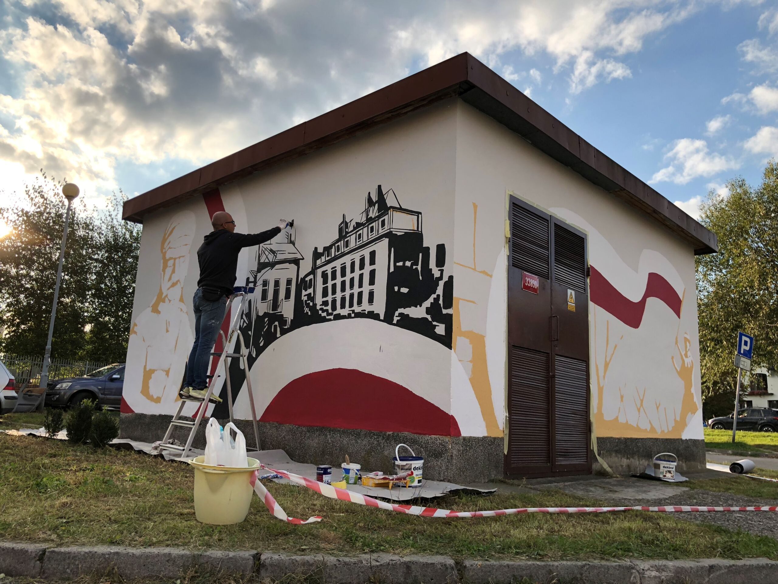 Mural patriotyczny w Krakowie - druga perspektywa